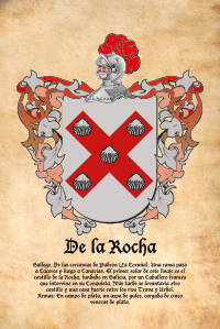 Escudo heráldico del apellido DE LA ROCHA