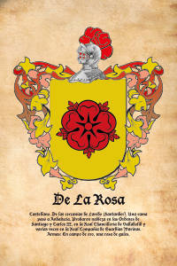 Escudo heráldico del apellido DE LA ROSA