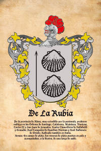 Escudo heráldico del apellido DE LA RUBIA