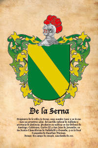 Escudo heráldico del apellido DE LA SERNA