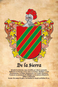 Escudo heráldico del apellido DE LA SIERRA