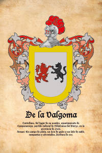 Escudo heráldico del apellido DE LA VALGOMA
