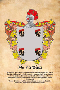Escudo heráldico del apellido DE LA VIÑA