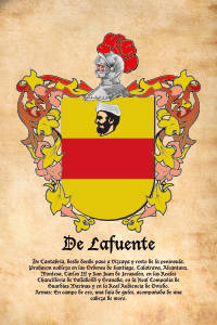 Escudo heráldico del apellido DE LAFUENTE
