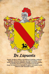 Escudo heráldico del apellido DE LAPUENTE