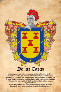 Escudo heráldico del apellido DE LAS CASAS