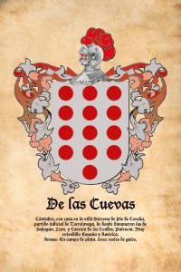 Escudo heráldico del apellido DE LAS CUEVAS