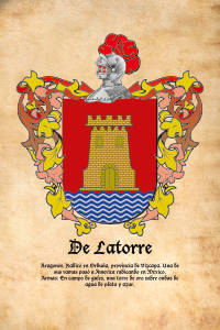 Escudo heráldico del apellido DE LATORRE