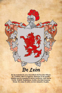 Escudo heráldico del apellido DE LEON