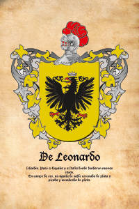Escudo heráldico del apellido DE LEONARDO