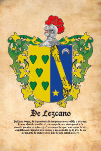 Escudo heráldico del apellido DE LEZCANO