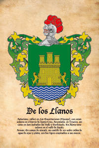 Escudo heráldico del apellido DE LOS LLANOS