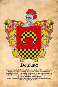 Escudo heráldico del apellido DE LUNA