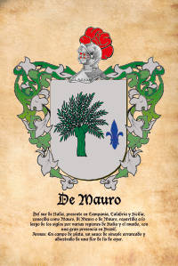 Escudo heráldico del apellido DE MAURO