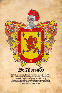 Escudo heráldico del apellido DE MERCADO