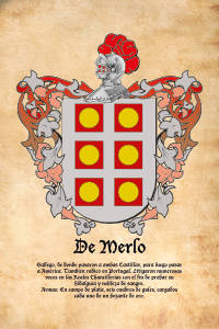 Escudo heráldico del apellido DE MERLO
