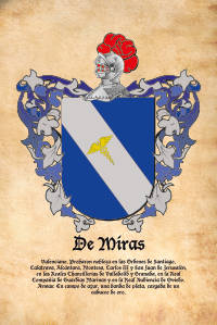 Escudo heráldico del apellido DE MIRAS