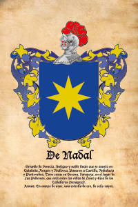 Escudo heráldico del apellido DE NADAL