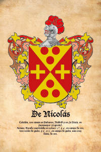 Escudo heráldico del apellido DE NICOLAS