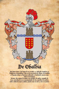 Escudo heráldico del apellido DE OBALDÍA