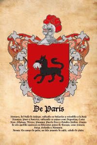 Escudo heráldico del apellido DE PARIS