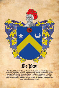 Escudo heráldico del apellido DE PAU
