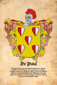 Escudo heráldico del apellido DE PAUL