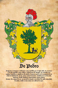 Escudo heráldico del apellido DE PEDRO