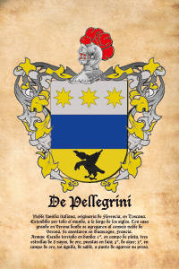Escudo heráldico del apellido DE PELLEGRINI