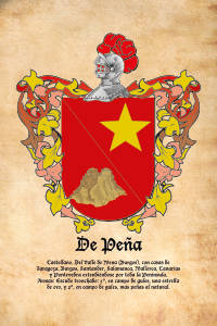 Escudo heráldico del apellido DE PEÑA