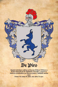 Escudo heráldico del apellido DE PIRO