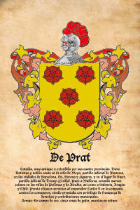 Escudo heráldico del apellido DE PRAT