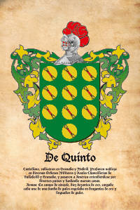 Escudo heráldico del apellido DE QUINTO