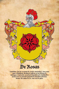 Escudo heráldico del apellido DE ROSAS
