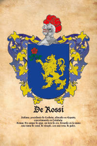 Escudo heráldico del apellido DE ROSSI