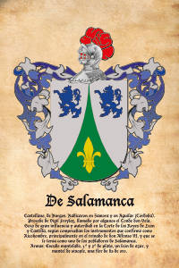 Escudo heráldico del apellido DE SALAMANCA