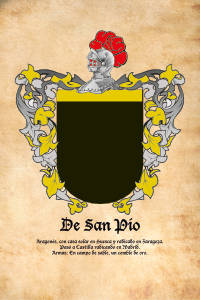Escudo heráldico del apellido De San Pío