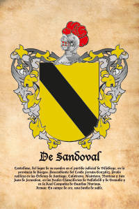Escudo heráldico del apellido DE SANDOVAL