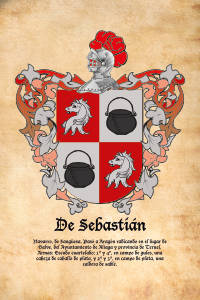 Escudo heráldico del apellido DE SEBASTIAN