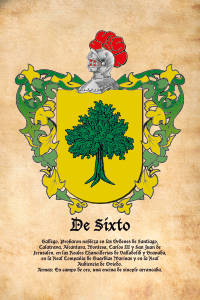 Escudo heráldico del apellido DE SIXTO