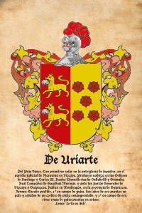 Escudo heráldico del apellido DE URIARTE