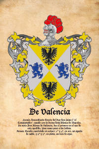 Escudo heráldico del apellido DE VALENCIA