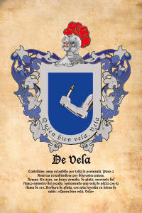 Escudo heráldico del apellido DE VELA