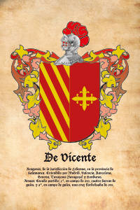 Escudo heráldico del apellido DE VICENTE