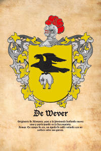 Escudo heráldico del apellido DE WEVER