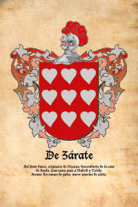 Escudo heráldico del apellido DE ZARATE