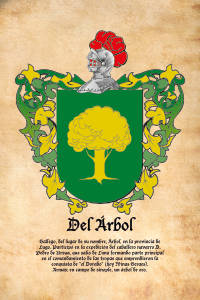 Escudo heráldico del apellido DEL ARBOL