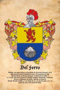 Escudo heráldico del apellido DEL FERRO