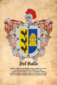 Escudo heráldico del apellido DEL GALLO