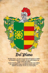 Escudo heráldico del apellido DEL PLANO